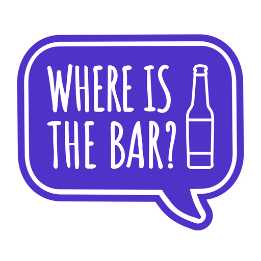 Onde é o bar? Desenho PNG