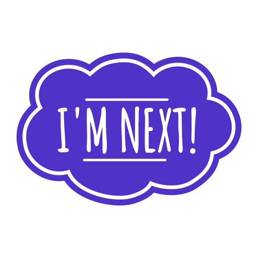 Purple cloud with the words i'm next PNG Design
