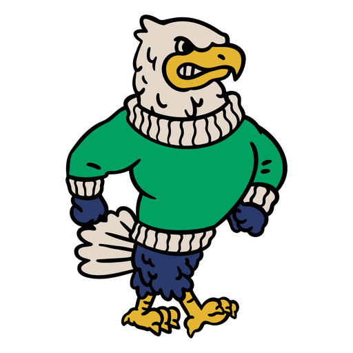 Águila calva con un suéter Diseño PNG