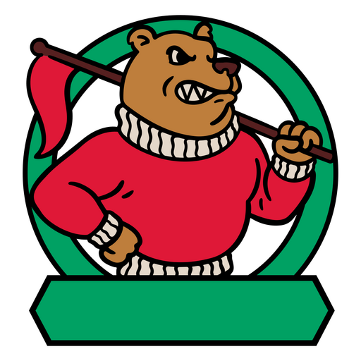 Bär mit einer Flagge in einem roten Pullover PNG-Design