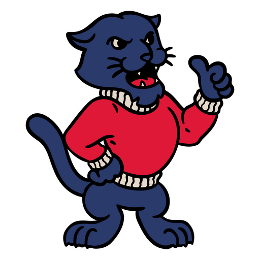 Mascot wearing a red sweater PNG Design