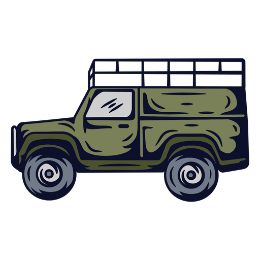 Camión land rover verde Diseño PNG