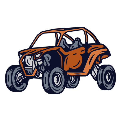 Orange und blaues Auto PNG-Design