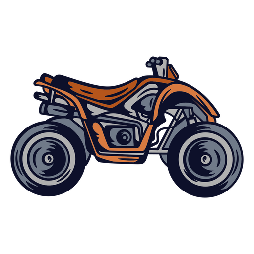 ATV naranja y negro. Diseño PNG