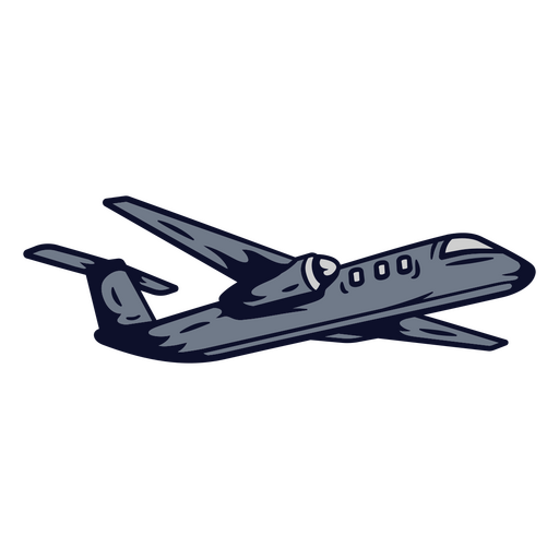 Ilustración elegante de un avión a reacción Diseño PNG