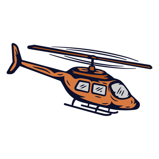 Orange helicopter PNG Design