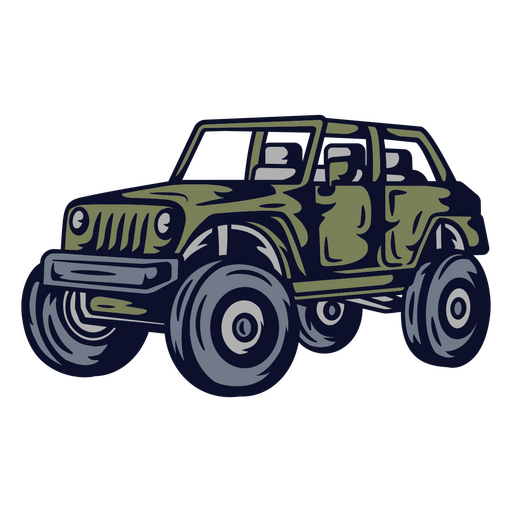 Green jeep PNG Design