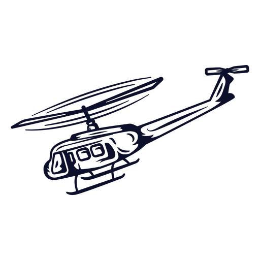 Stylized helicopter illustration design PNG Design