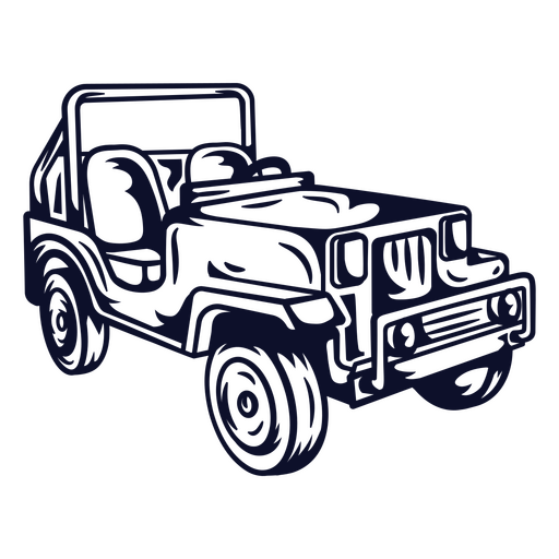 Ilustración de un jeep todoterreno vintage Diseño PNG