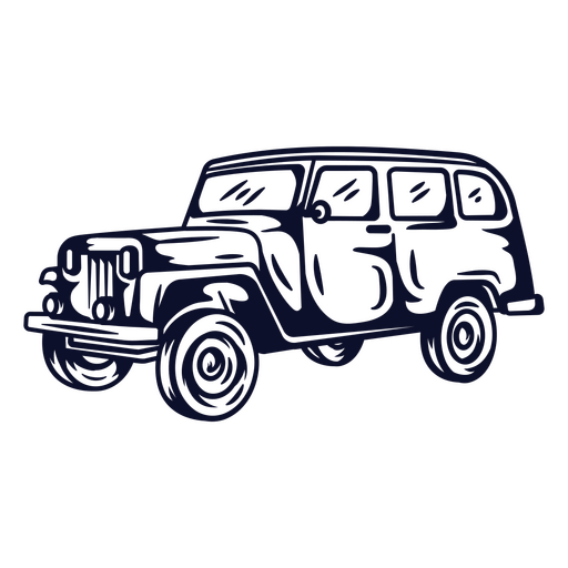 Klassisches T-Shirt-Design mit Allradfahrzeug-Illustration PNG-Design