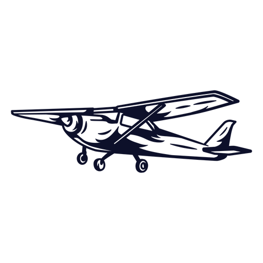Ilustración elegante de un avión vintage Diseño PNG