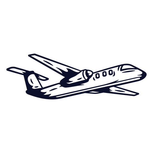 Design de ilustração de avião elegante Desenho PNG