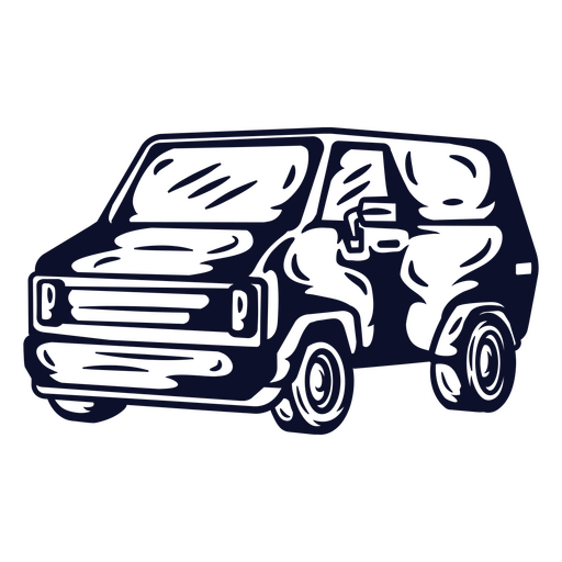 Ilustração estilizada de van vintage Desenho PNG
