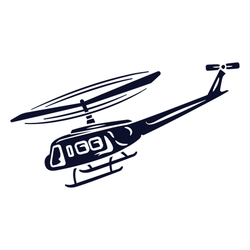 Silueta de un helicóptero Diseño PNG