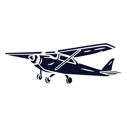 Silhouette of a small airplane PNG Design