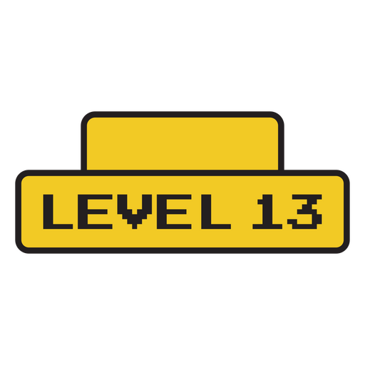 Yellow level 13 icon PNG Design