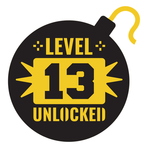 Fun level 13 unlocked gaming design PNG Design