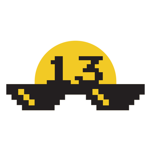 Verspieltes Pixel-Art-Sonnenbrillen-Design mit Sonne PNG-Design