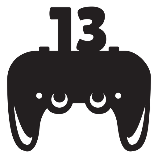 Controlador de juego negro con el número 13 Diseño PNG