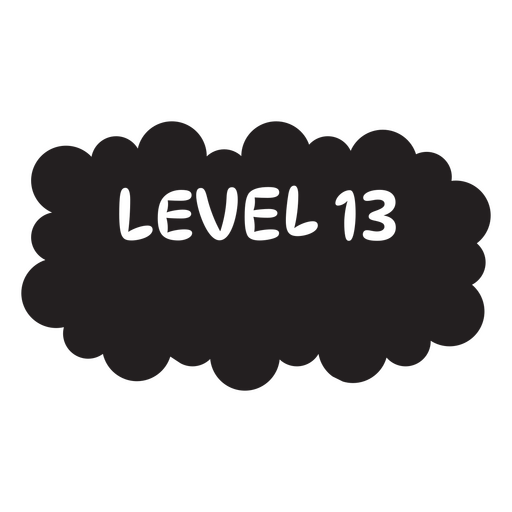 Design divertido de emblema de nível 13 Desenho PNG