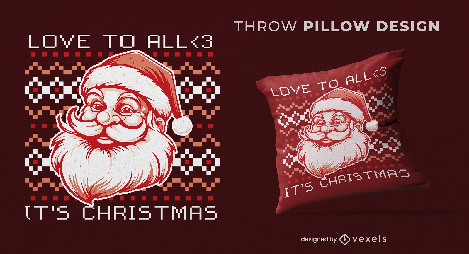 Santa claus throw pillow design