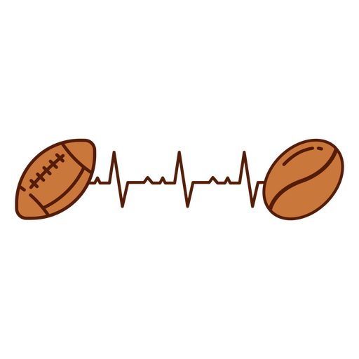 Football and a heartbeat PNG Design