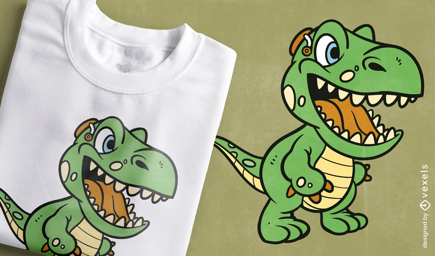 Diseño de camiseta de dibujos animados t-rex.