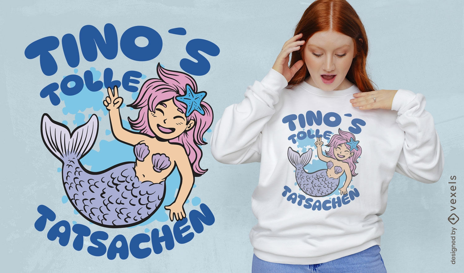 Das bezaubernde M?rchen-T-Shirt-Design der Meerjungfrau