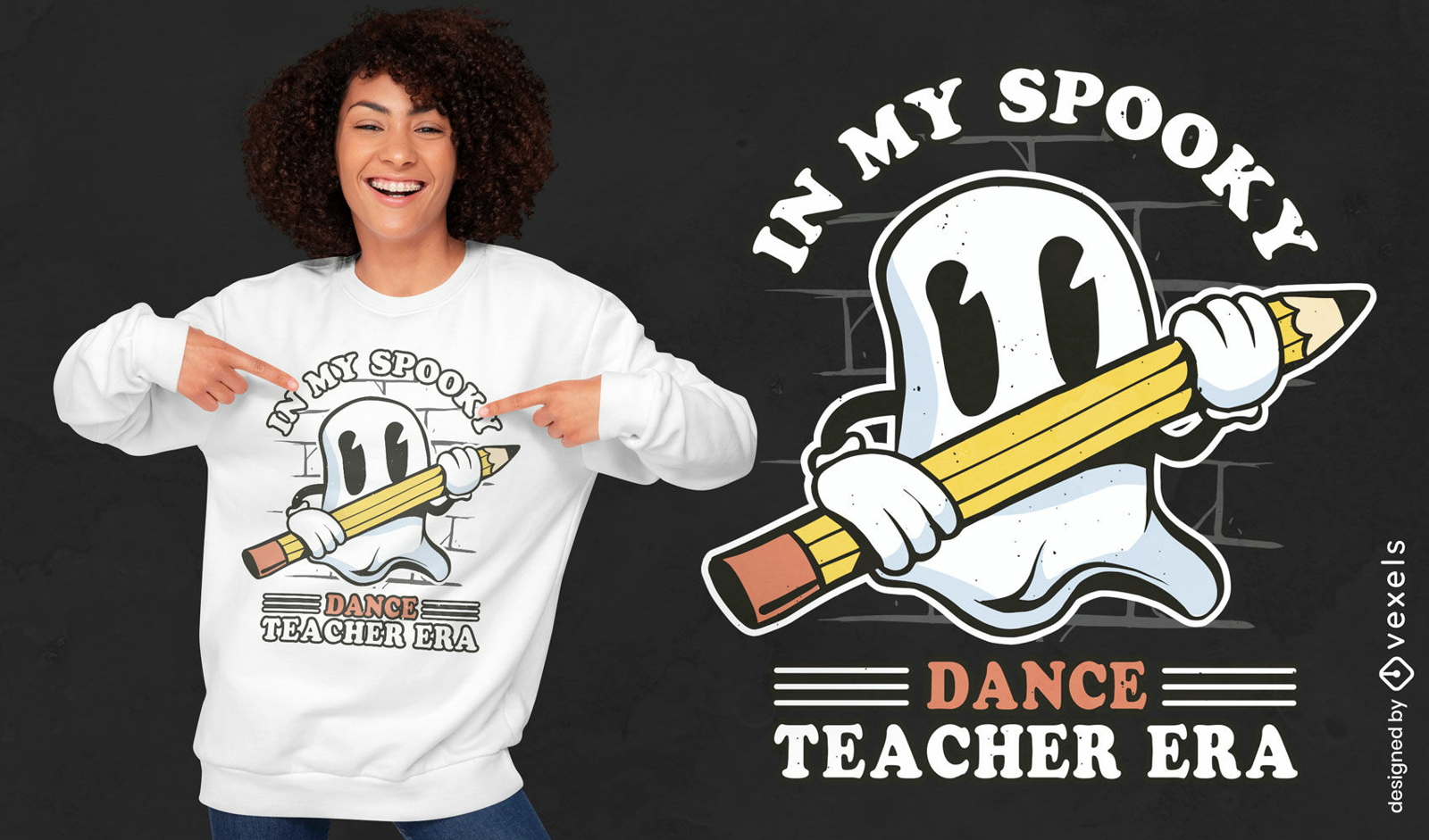 Design assustador de camiseta para professor de dança