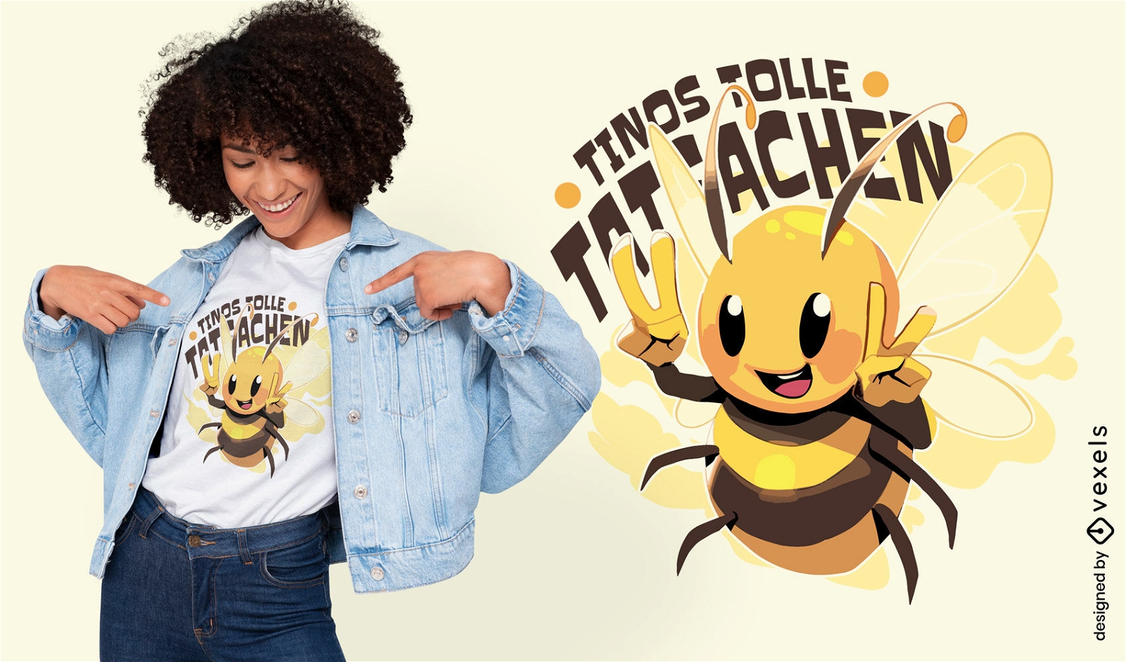 Cute buzzing bee t-shirt design