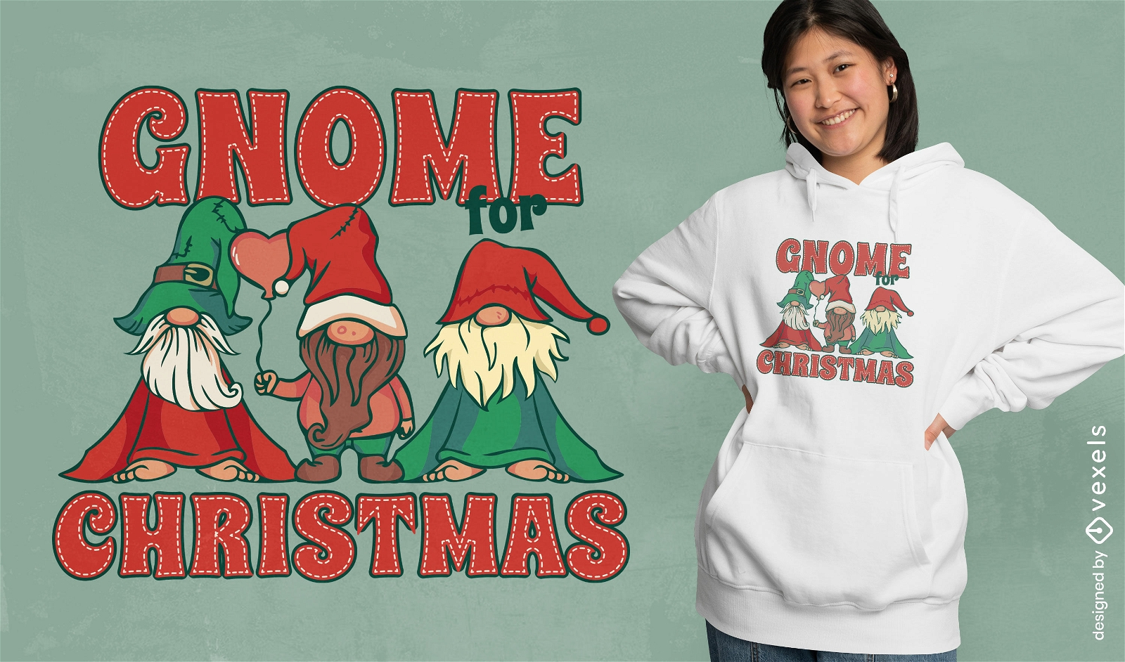 Gnom für Weihnachts-T-Shirt-Design