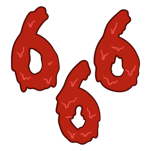 Set of red bloody numbers PNG Design