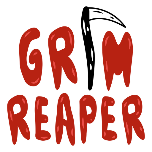 Desenho divertido da Morte com texto estilizado Desenho PNG