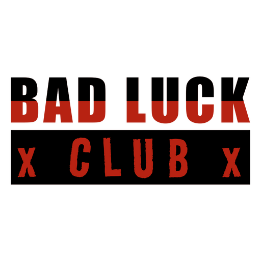 El logo del club de la mala suerte. Diseño PNG