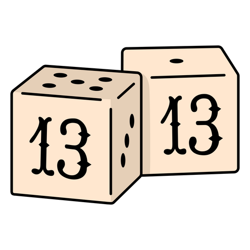 Dos dados con el número 13 Diseño PNG