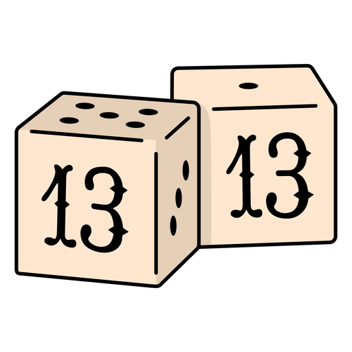 Zwei Würfel mit der Zahl 13 darauf PNG-Design