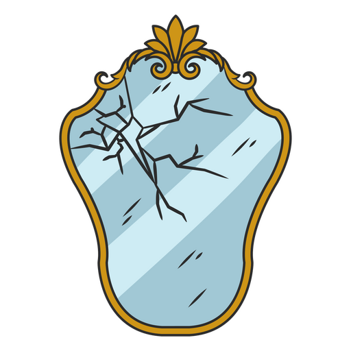design vintage de espelho rachado Desenho PNG