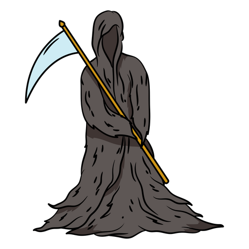 Ilustración del personaje de la Parca con guadaña Diseño PNG