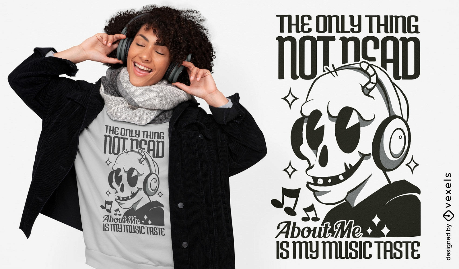 Skeletal music lover quote t-shirt design
