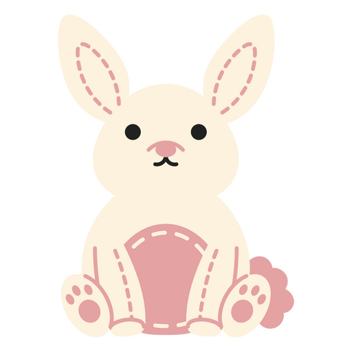 White bunny sitting PNG Design