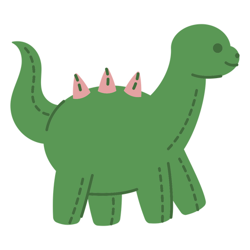 Dinosaurio verde con púas en la cabeza. Diseño PNG