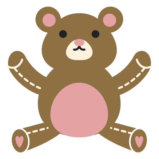 Brown teddy bear sitting PNG Design