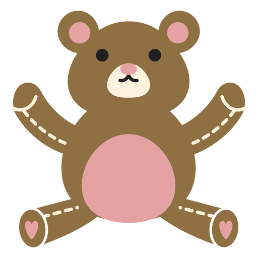 Oso de peluche marrón sentado Diseño PNG