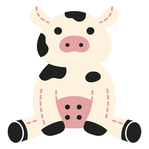 Linda ilustración de dibujos animados de vaca Diseño PNG