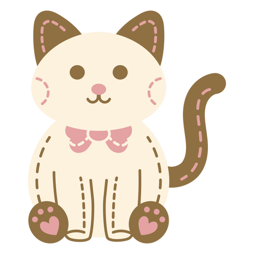 Cute cat with a bow on its head PNG Design