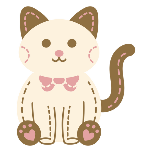 Gato fofo com um laço na cabeça Desenho PNG