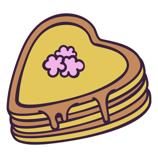 Diseño divertido de panqueque en forma de corazón Diseño PNG