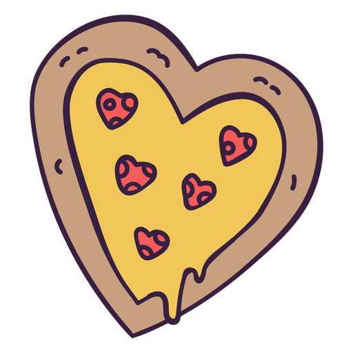Herzf?rmige Pizza mit Herzen darauf PNG-Design
