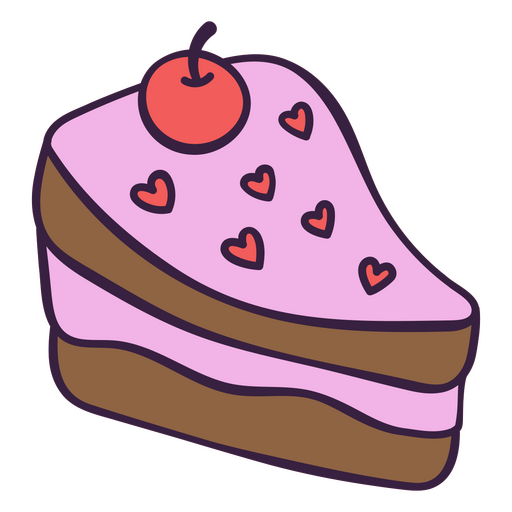 Ein Stück Kuchen mit Kirsche obendrauf PNG-Design