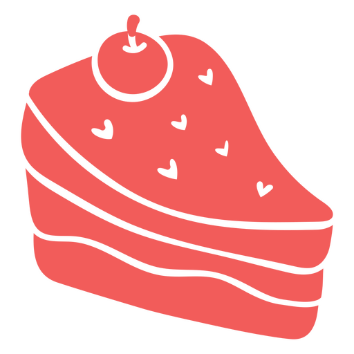 Piece of red cake PNG Design